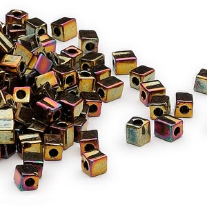 Miyuki, Glas Seedbead, Kobber-changerende, Firkant, 3,5 mm, 250 Stk. til Smykkefremstilling