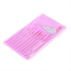 Nähnadelset, 10 Stk Starke Nadeln, Längen von 51 bis 75 mm, Stärken 0,8-1 mm, 1 Set.