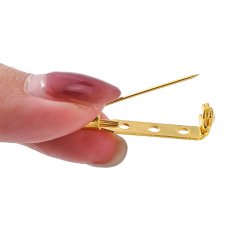 Broschennadel, vergoldetes Metall, L&auml;nge 27 mm, Bretie 5 mm, 4 Stck