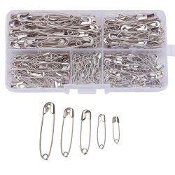 Sikkerhedsn�l, box-s�t mix, l�ngder fra 22 til 55 mm, ca. 200 stk