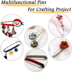 Safety pin, gold plated steel, small, 50 mm lang, 2pcs.