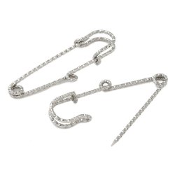 Safety pin with eye and faceting, steel, 50 mm long, 2 pcs.