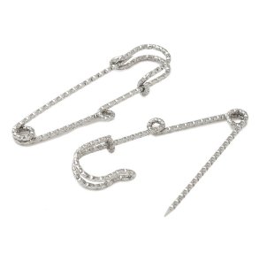 Safety pin with eye and faceting, steel, 50 mm long, 2 pcs.
