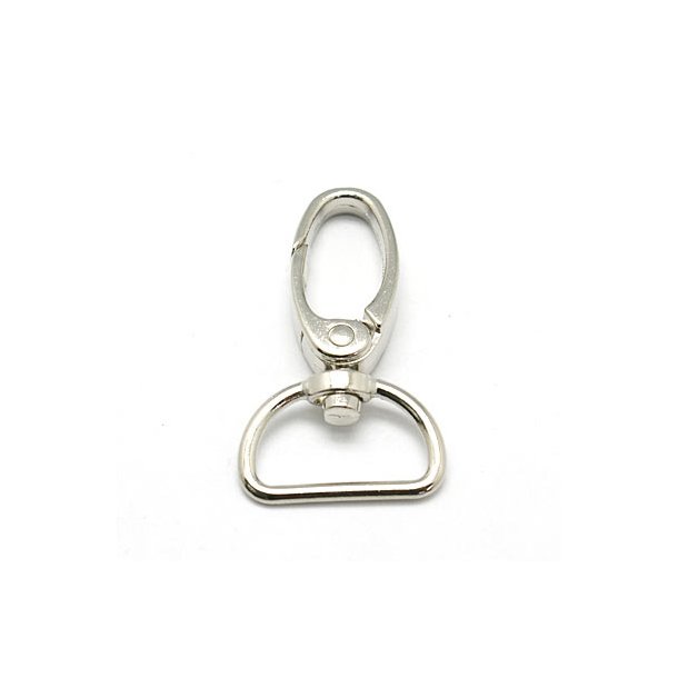 Key hasp, lobster claw clasp, D-ring width 18mm, platinum metal, 2 pcs