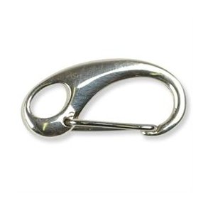 Schlüsselhaken/Karabiner, groß, oval, versilbertes Messing, 1 Stk.