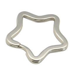 Schl&uuml;sselringe, gro&szlig;er Stern, chromfarben, 31 mm, 2 Stk.