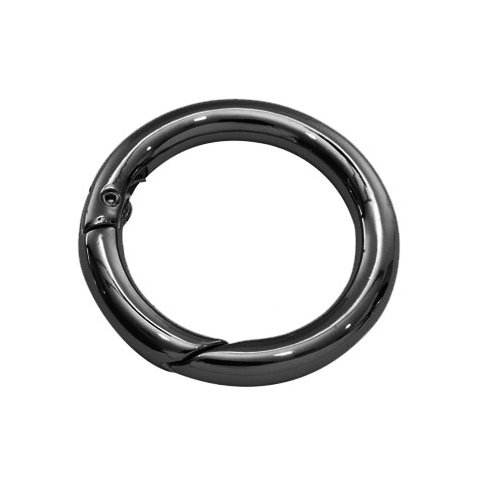 Ngle karabin-ring, klassisk, sort messing, 24 mm, 1 stk.