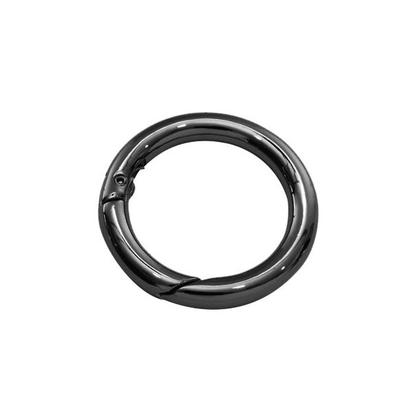 Ngle karabin-ring, klassisk, sort messing, 24 mm, 1 stk.