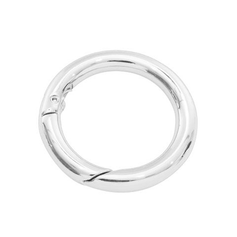 Nøgle karabin-ring, klassisk, lys sølvfarvet messing, 24 mm, 1 stk.