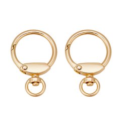 Karabinerverschluss mit Drehse, rund, vergoldetes Metall, 44x29 mm, 2 Stk