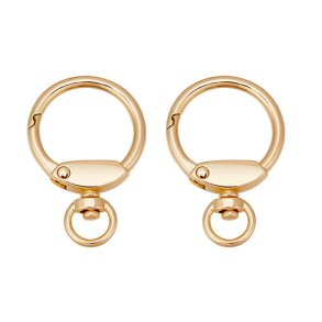 Karabinerverschluss mit Drehse, rund, vergoldetes Metall, 44x29 mm, 2 Stk