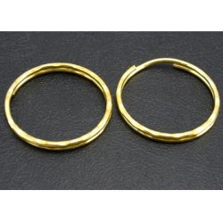 Splitring f&uuml;r Schl&uuml;ssel, vergoldetes Messing mit wellenf&ouml;rmigem Rand, 25 mm, 4 Stk.