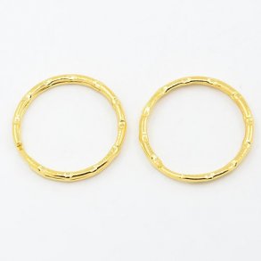 Split ring for keys, the ring has a slightly wavy edge, gilded brass, 25mm, 4pcs.