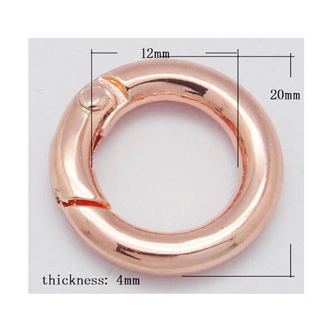 N&oslash;gle karabin-ring, klassisk, rose-gold, 20 mm, 1 stk.
