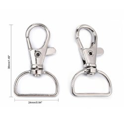 Schl&uuml;sselhaken/Karabiner, platinfarben, &Ouml;senbreite innen 20 mm, 2 Stk.