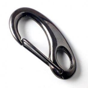 Schlüsselhaken/Karabiner, schwarz, Stahl, 32x16, oval, 1 Stk.