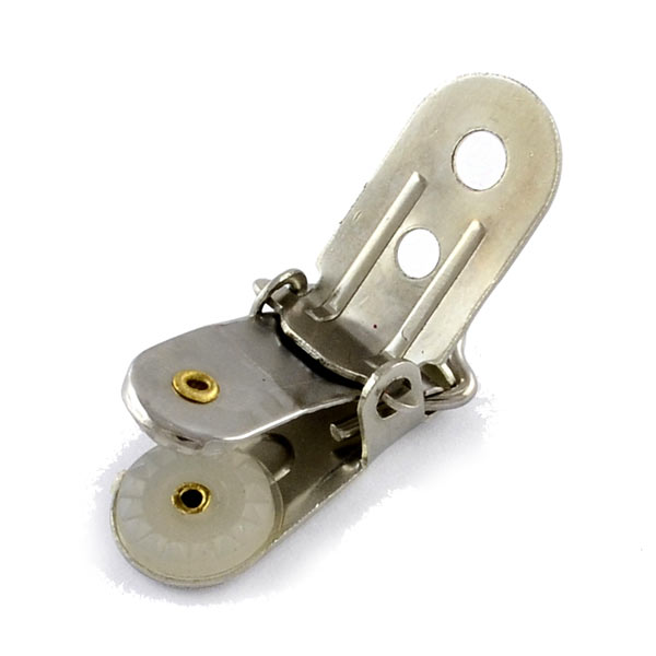 Klemme für Schnullerkette u.ä., Metall, 32x13x10 mm, 4 Stk.