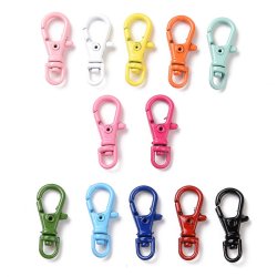 Kleine schlsselkarabiner mit Drehschlaufe, Metall, farbig gemischt, 23x9 mm, 6 Stck