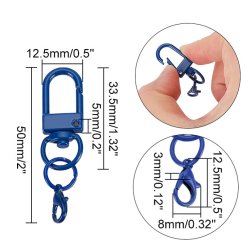 Schlsselkarabiner mit Drehse und Schloss, Metall, gemischt, 33,5x12 mm, 4 Stck