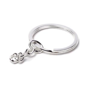 Split ring, imitation nickel-finished steel, 28mm round with 24mm
