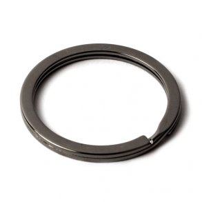 Split ring for keys, black steel, diameter 35mm, 1pc