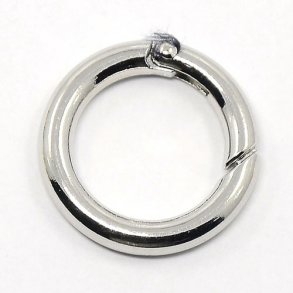 Schlüssel-Karabinerring, klassisch, stahlfarbenes Messing, 24 mm, 1 stk.