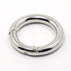 Schl&uuml;ssel-Karabinerring, klassisch, stahlfarbenes Messing, 24 mm, 1 stk.