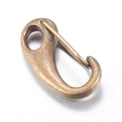 Schl&uuml;sselhaken/Karabiner, antikbronze, oval, 21x10x6 mm, 1 Stk.