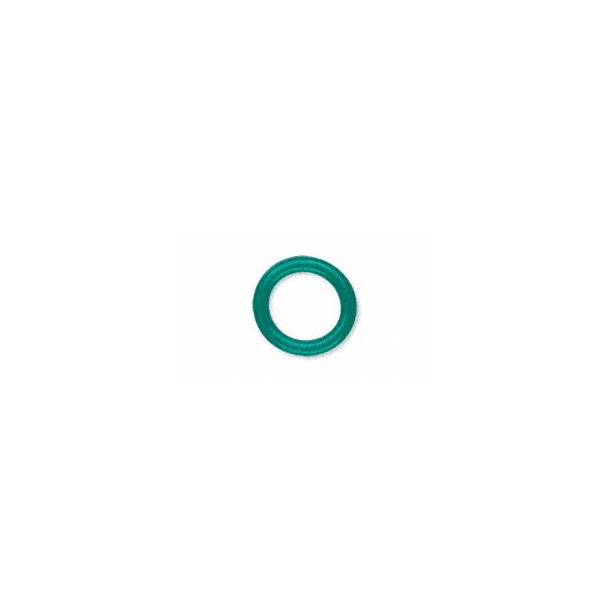 Rubber O-ring, greenish turquoise, 15/10mm, 100pcs.