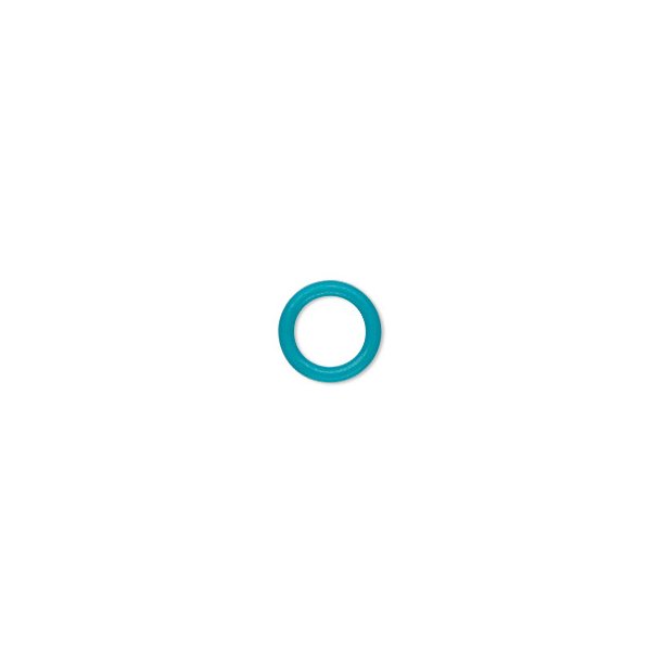 Rubber O-ring, bluish turquoise, 15/10mm, 100pcs.