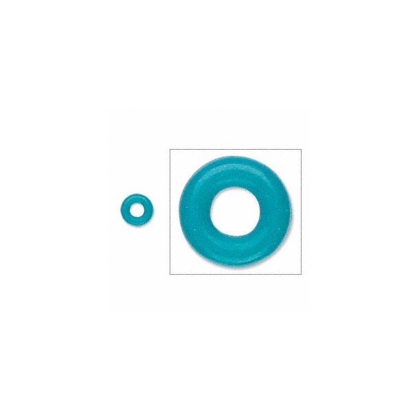 Rubber O-ring, turquoise, 7/3mm, 300pcs.