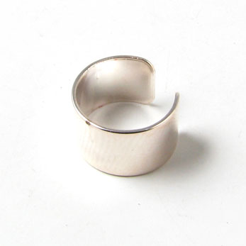 Ohr Manschette, versilbert, ohne Loch, 10x6 mm, 1 Stk.