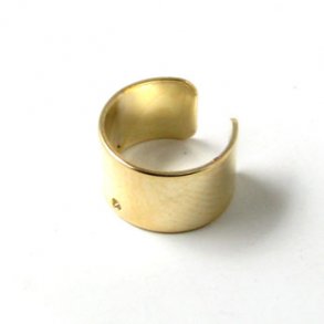 Ohr Manschette, vergoldet, mit Loch, 10x6 mm, 1 Stk.