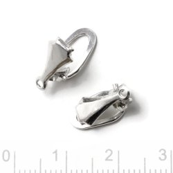 Ohrklips mit &Ouml;se, einfach, Sterlingsilber, 14x7 mm, 2 Stk.