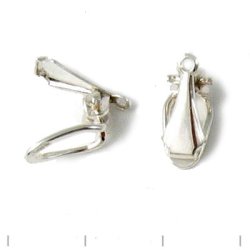 Ohrklips mit &Ouml;se, einfach, Sterlingsilber, 14x7 mm, 2 Stk.