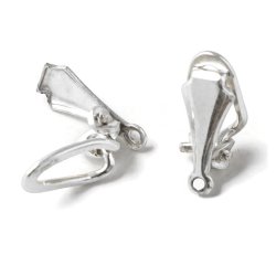 Ohrklips mit &Ouml;se, einfach, Sterlingsilber, 14x7 mm, 2 Stk.