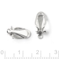 Ohrklips mit &Ouml;se, einfach, Sterlingsilber, 14x7 mm, 2 Stk.