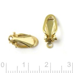 Ohrklips mit &Ouml;se, einfach, vergoldetes Sterlingsilber, 14x7 mm, 2 Stk.
