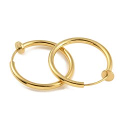 Ear clips / hoops, gold-plated steel, 22mm, 2pcs