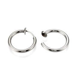 Kreolen Clips, Edelstahl, Durchmesser 13 mm, 2 Stk.