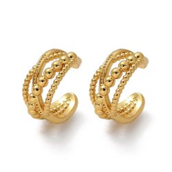 Ear-Cuff, krydset design, 18K forgyldt messing, 15x13x7,5 mm, 1 par