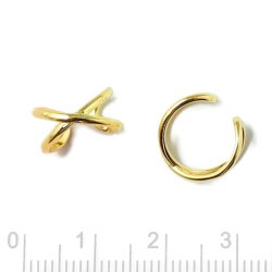 Ohr Manschette, offen X-f&ouml;rmig, vergoldetes Silber, 12x1,5 mm, 1 Stk.
