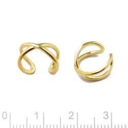 Ohr Manschette, offen X-f&ouml;rmig, vergoldetes Silber, 12x1,5 mm, 1 Stk.