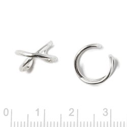 Ohr Manschette, offen X-f&ouml;rmig, Sterlingsilber, 12x1,5 mm, 1 Stk.