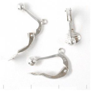 Ohrclips m. Kugel und se, Sterlingsilber, 14x7 mm, 2 Stk.