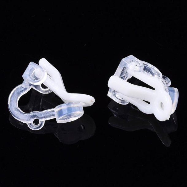 Ear clip with eye, hypoallergenic plastic, 14x9x13 mm, 4 pcs.
