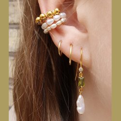 Ohr-Manschette, offen, vergoldetes Silber, 12x1,5 mm, 2 Stk.