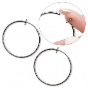 Kreolen Clips, dunkles Messing, 35 mm, 2 Stk.