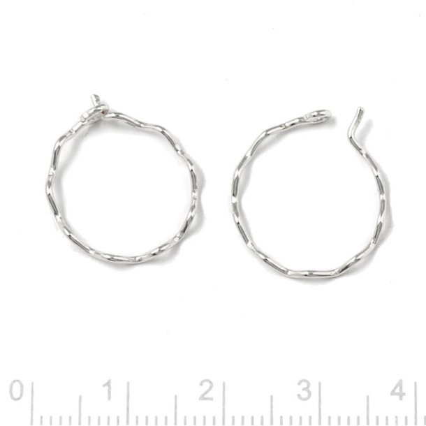 Creole, hoop, Draht mit Biegungen, sterlingilber, 15x0,8 mm, 2 Stck