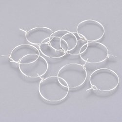 Hoop Ohrring, versilbertes messing, 15x0,7 mm. 6 Stk